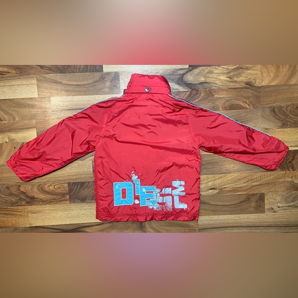 Diesel Kids Size 3t Jacket Red And Blue With Pockets Embroidered Logo - Picture 4 of 10
